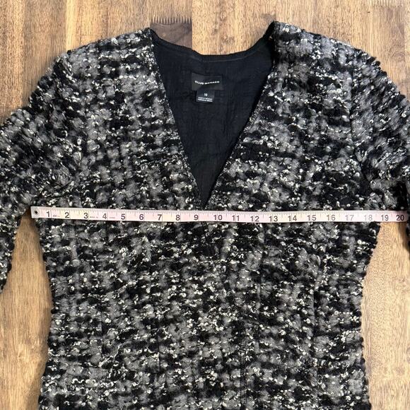 Club Monaco Lilias Boucle Wool Blend Blazer Sweater Gray Black Women’s Size 10 - Picture 5 of 9